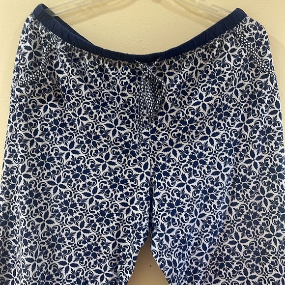 XL Carole Hochman navy print lounging Capri pajama pant - Picture 2 of 6